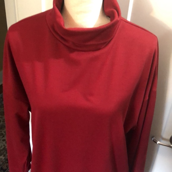 Turtleneck Dress long sleeves wrap front hem Large - Picture 2 of 7
